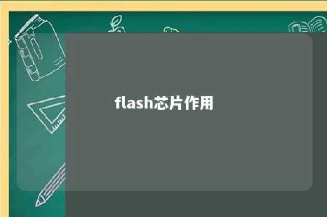 flash芯片作用 
